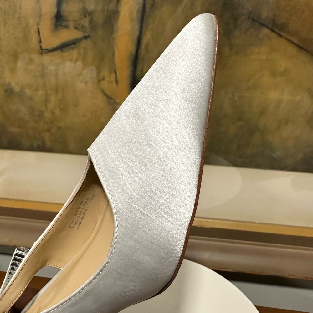 🌸TED BAKER🌸 Janie Bow Slingback Pointed Toe Pump In White Size: 11 - Picture 11 of 16
